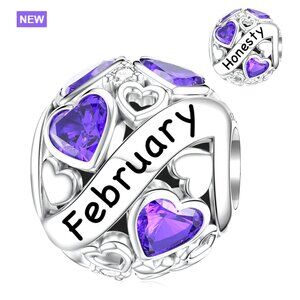 925 Sterling Silver Heart Charm Bead for Bracelets